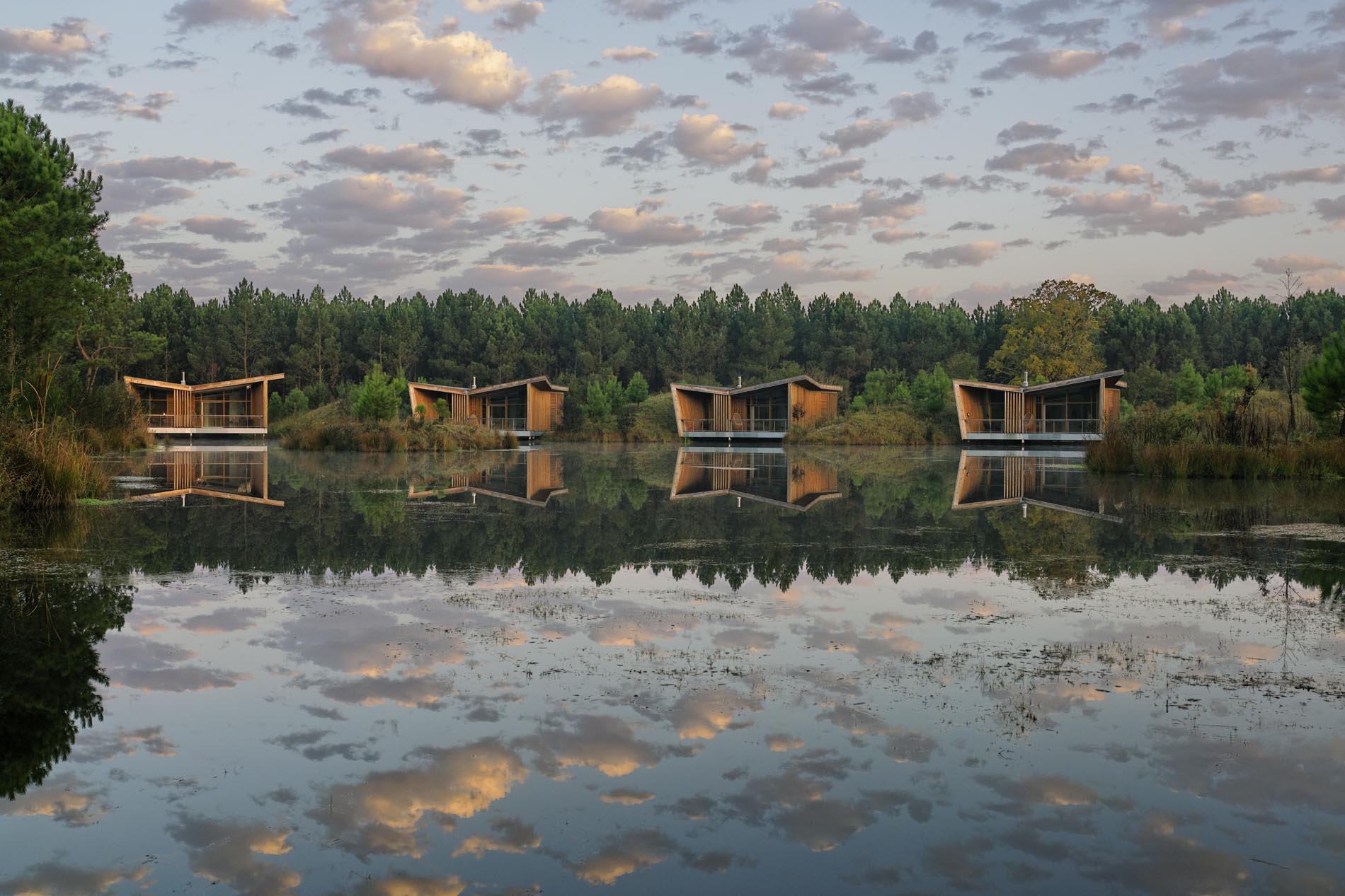 Ecolodge Bois Sur Etang Cadre Nature Les Echasses