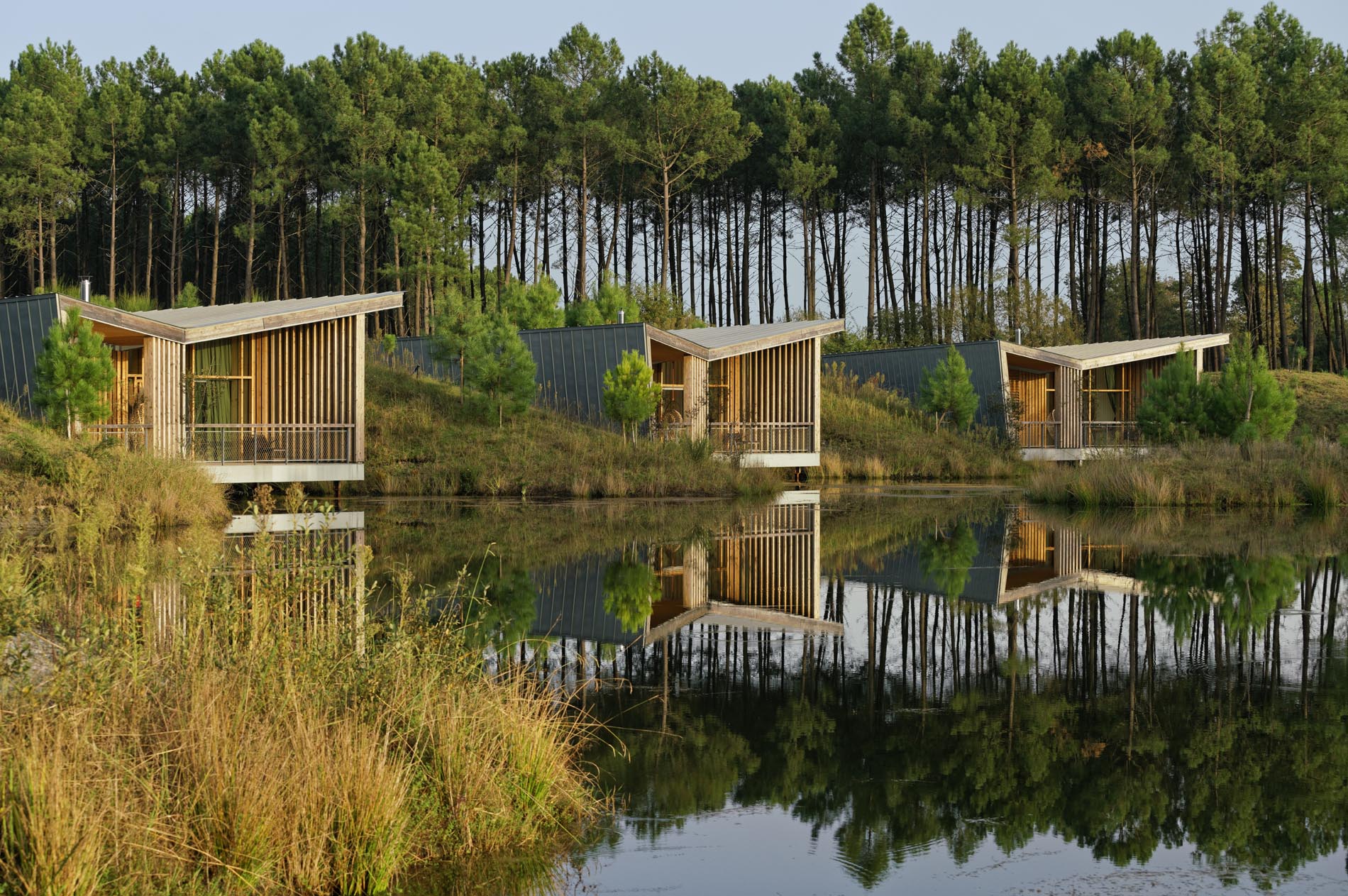 Lodges Modges En Bois Autour Etang Les Echasses